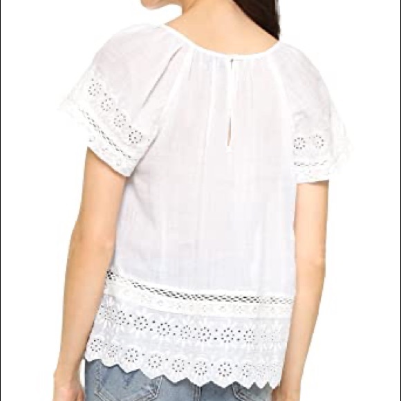 Joie Embroidered-Eyelet Short Sleeve Top - Picture 3 of 10